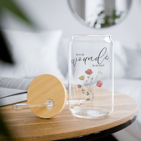 Healed by His Wounds Sipper Glass - 16oz
