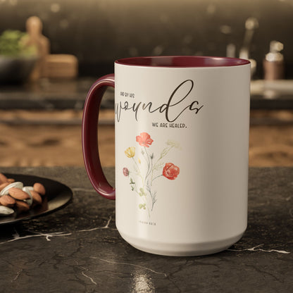 By His Wounds We Are Healed Colorful Mugs