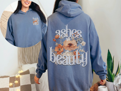 Ashes to Beauty Floral Design Hoodie