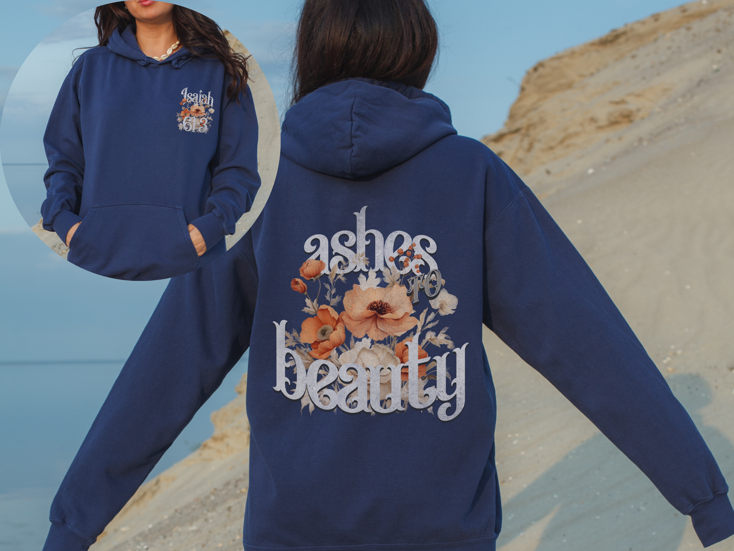 Ashes to Beauty Floral Design Hoodie